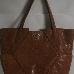 Brown Geometric Pattern Tote Bag